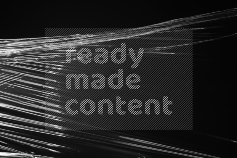 Plastic wrap texture on black background
