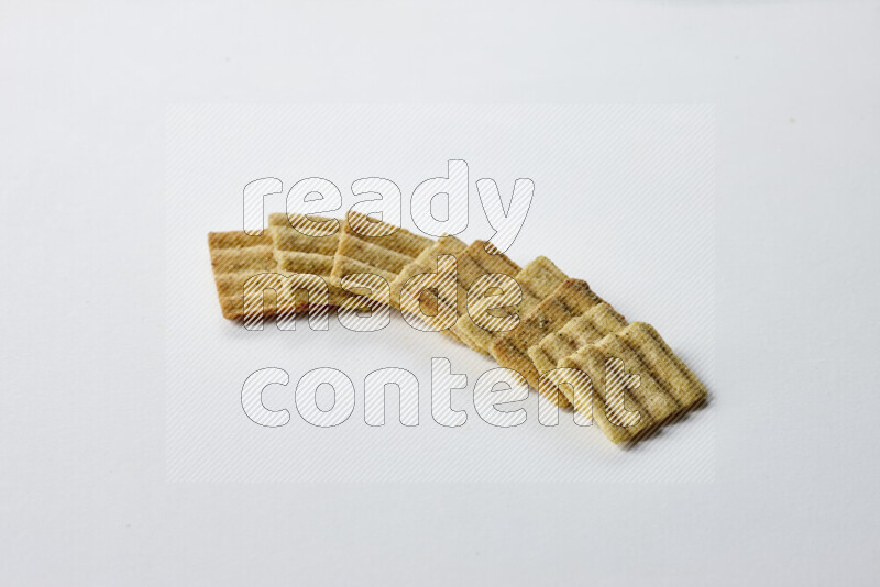 Crackers snacks on white background