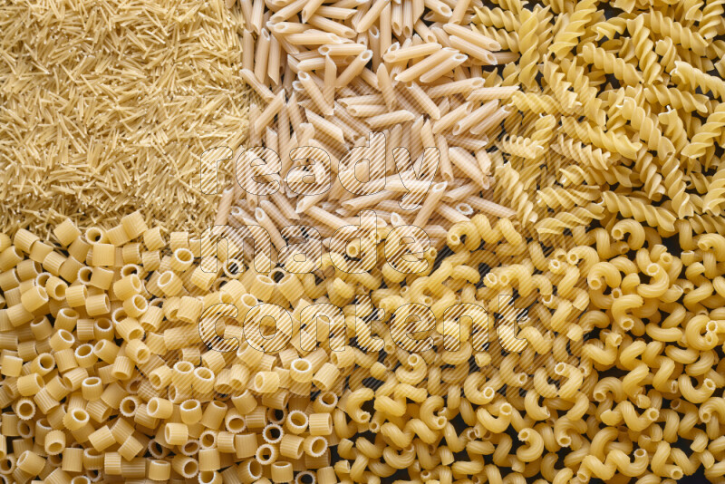 5 types of pasta filling the frame