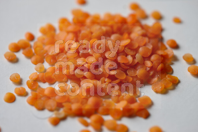 Lentils on white background