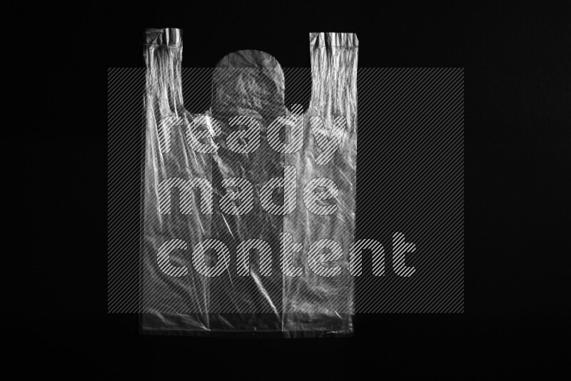 Transparent plastic textures on black background