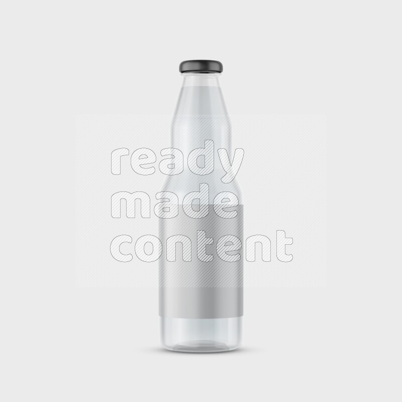 Plastic bottle mockup with black cap and a label isolated on white background 3d rendering