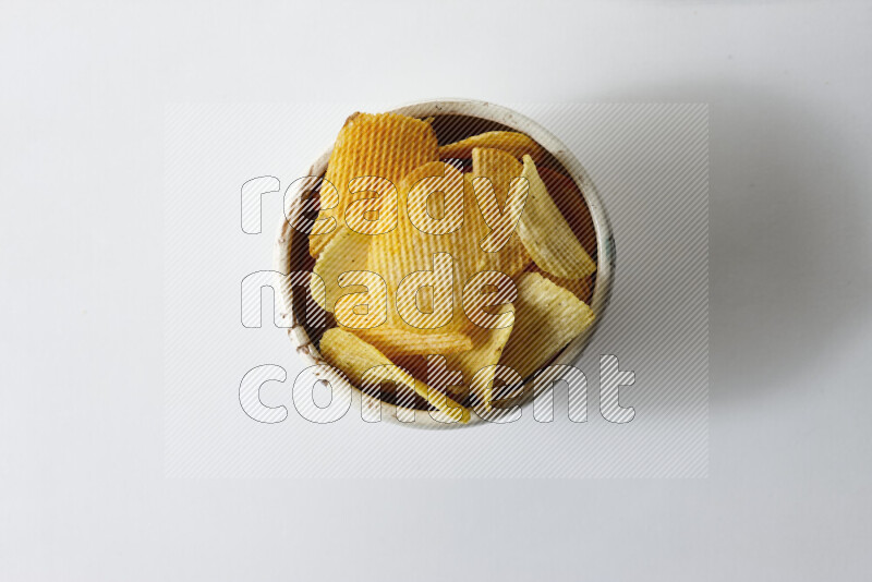Chips snacks on white background