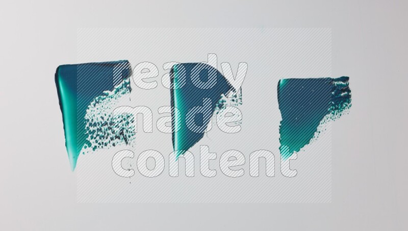 Turquoise painting knife strokes in on white background