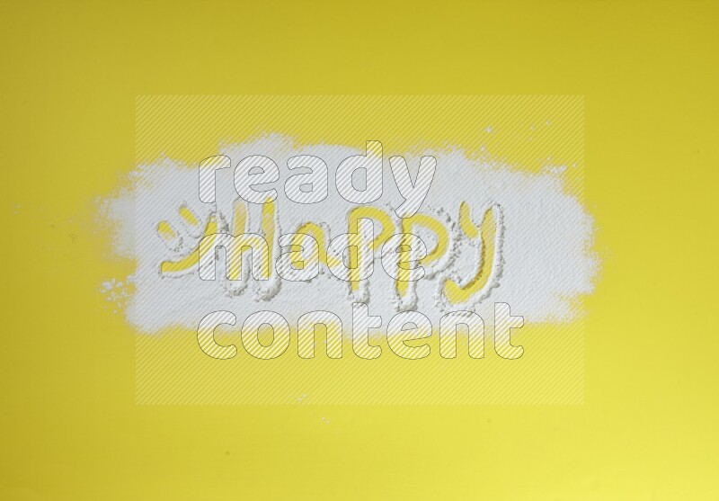 A word written with powder on yellow background