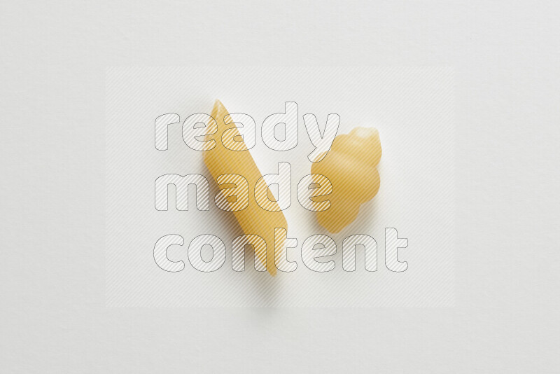 Different pasta types on white background
