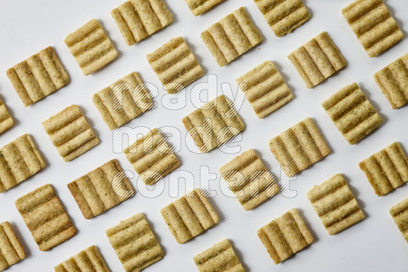 Crackers snacks on white background