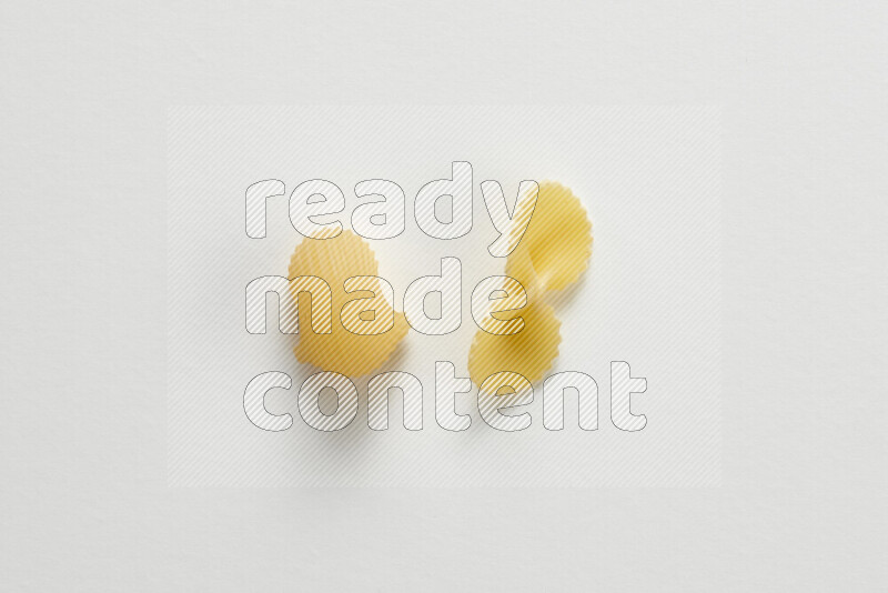 Different pasta types on white background