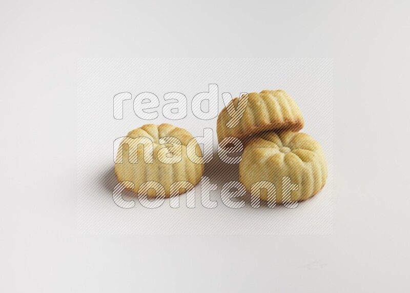 Three Pieces of Maamoul direct on white background