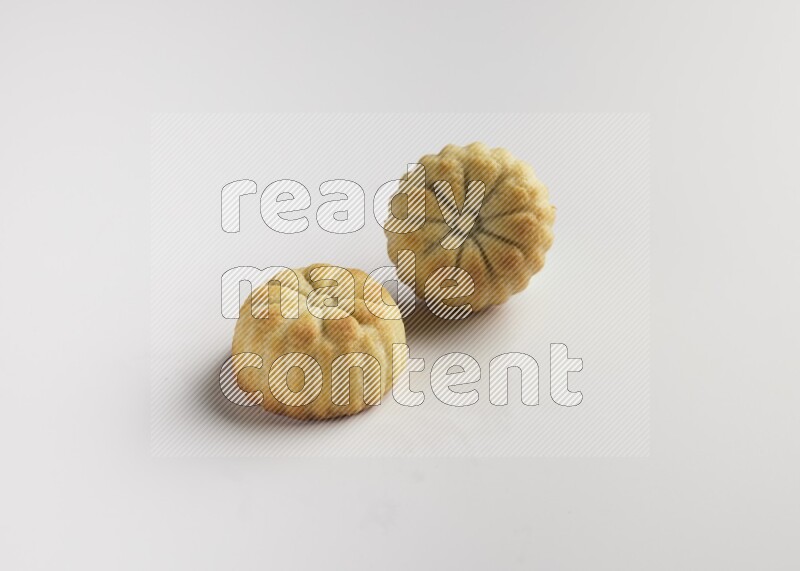 Two Pieces of Maamoul direct on white background