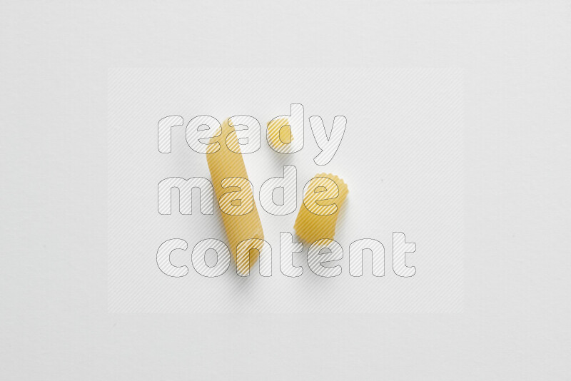 Different pasta types on white background