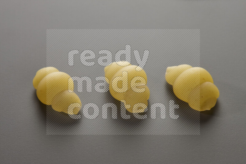 Snails pasta on grey background