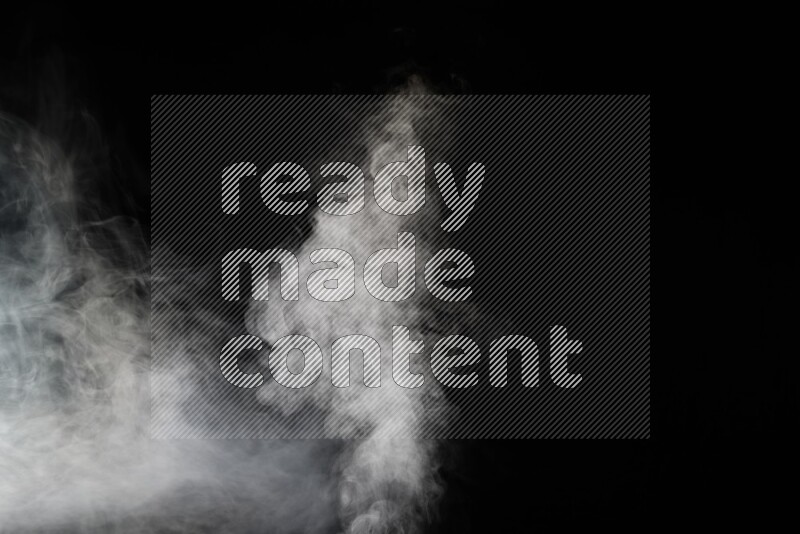 irregular white smoke on black background.