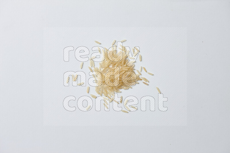 Basmati golden rice on white background