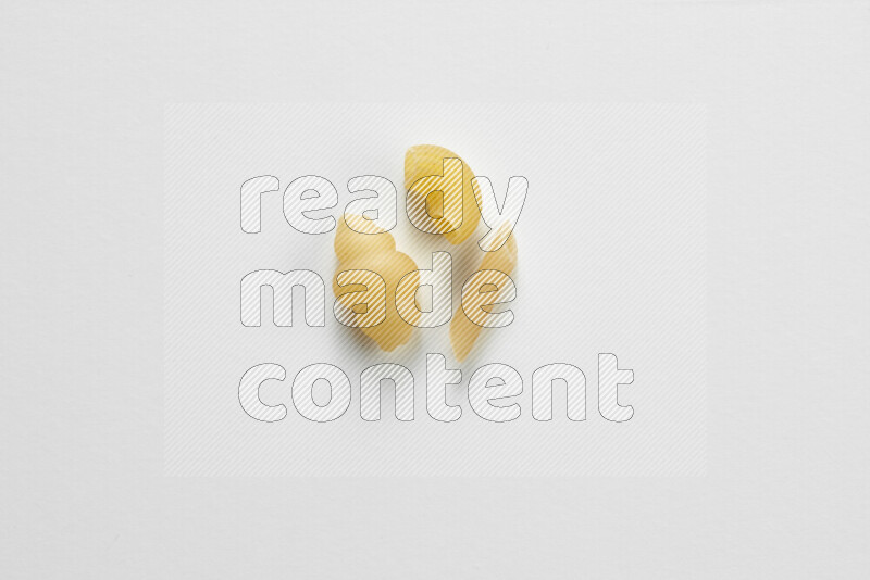 Different pasta types on white background