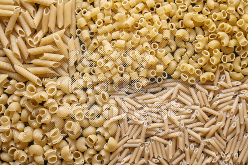 5 types of pasta filling the frame