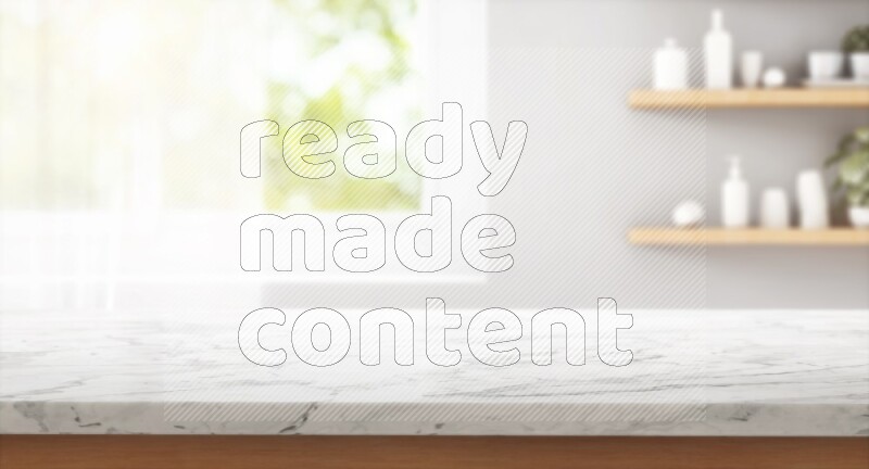 Kitchen tabletop with kitchen view