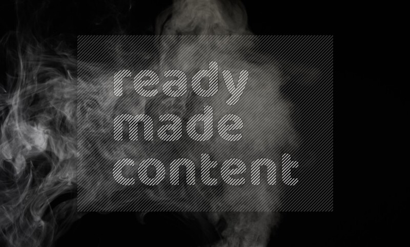 irregular white smoke on black background.