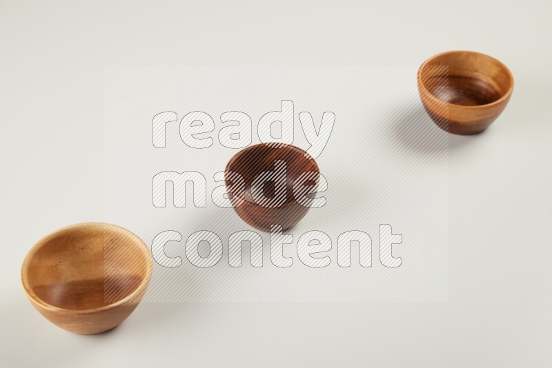 Wooden bowl on white background