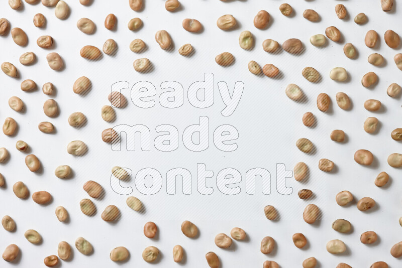 Fava beans on white background