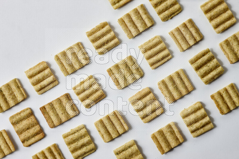 Crackers snacks on white background