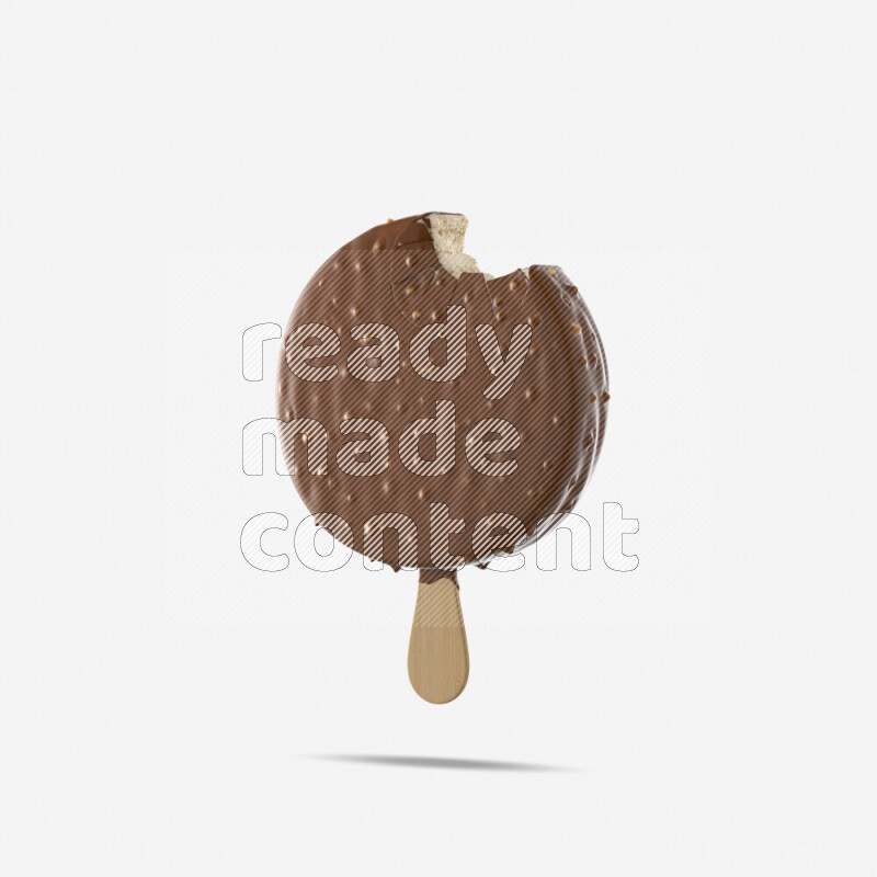 Chocolate ice cream stick mockup isolated on white background 3d rendering