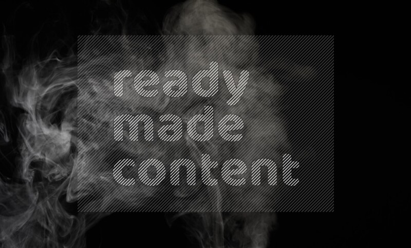 irregular white smoke on black background.