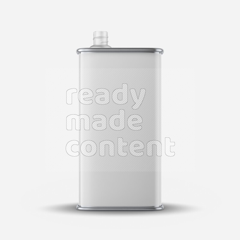 Metallic canister mockup with blank label isolated on white background 3d rendering