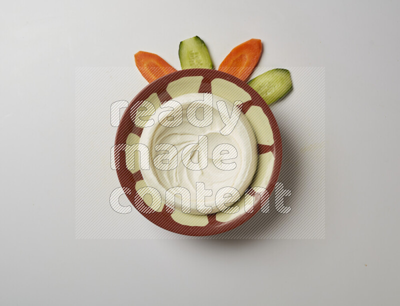 Plain Lebnah in a traditional plate on a white background