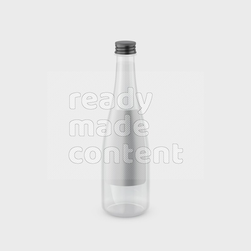 Plastic bottle mockup with black cap and a label isolated on white background 3d rendering