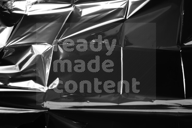 Plastic wrap texture on black background