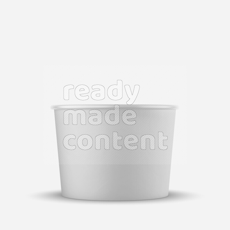 Empty white rough ice cream paper cup mockup isolated on white background 3d rendering