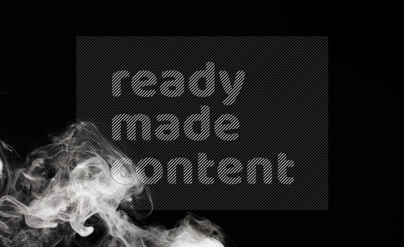 irregular white smoke on black background.