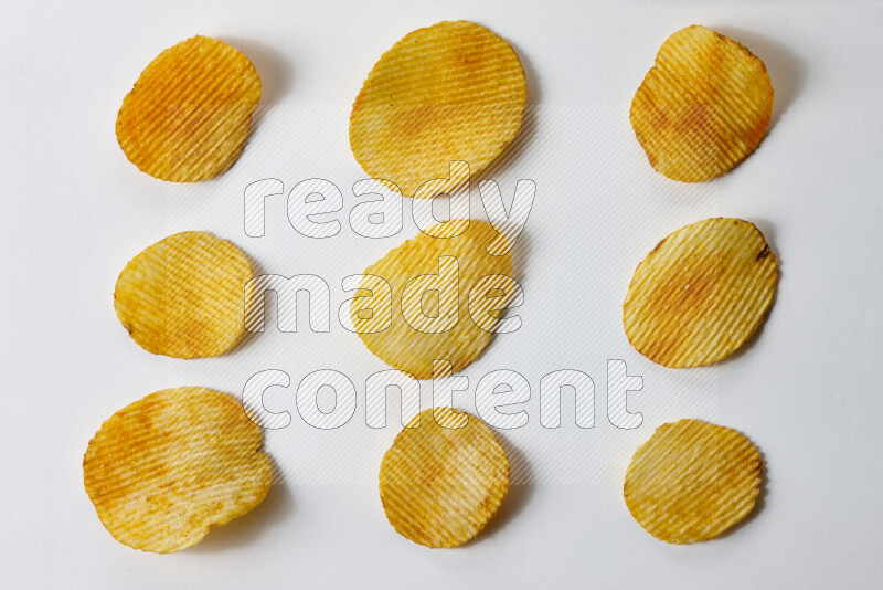 Chips snacks on white background