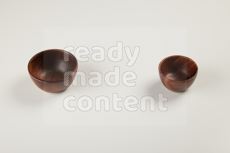Wooden bowl on white background