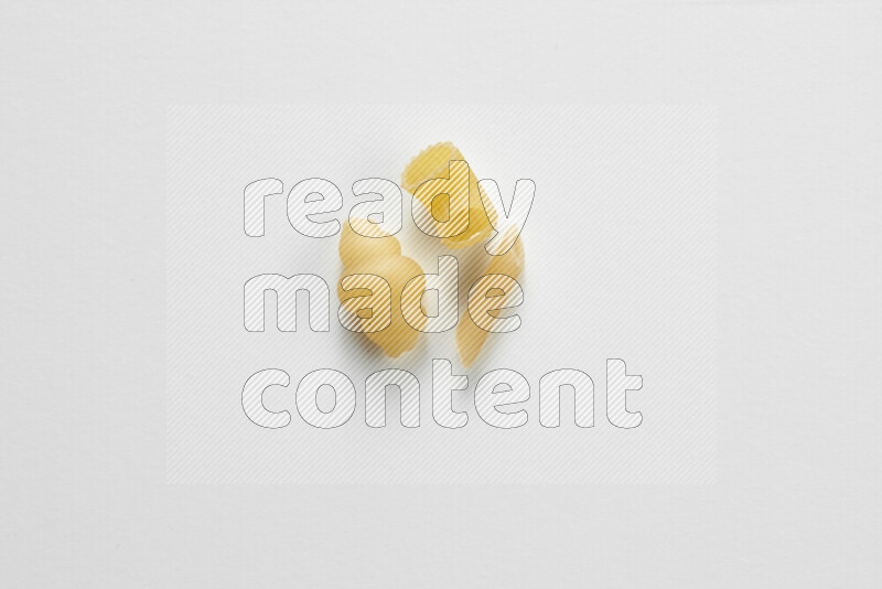 Different pasta types on white background
