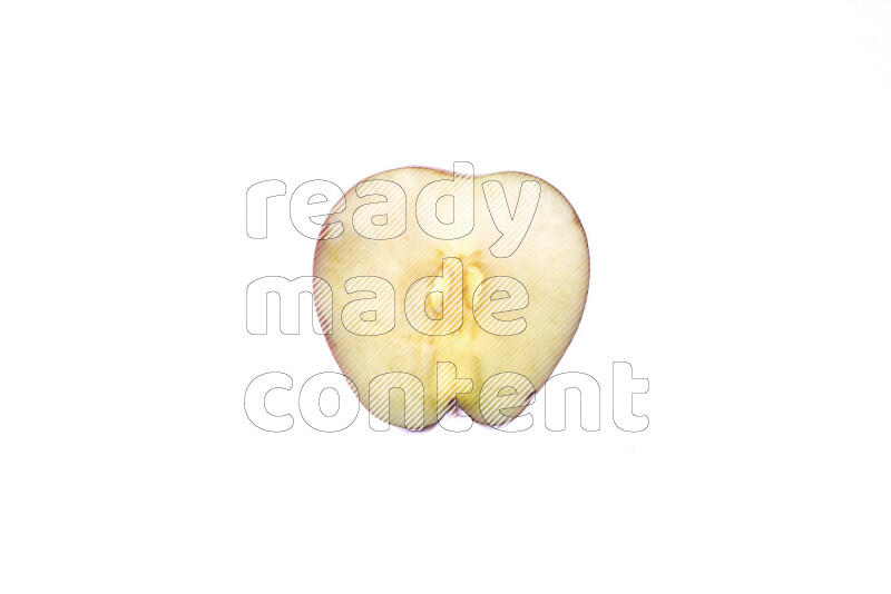 Apple slices on illuminated white background