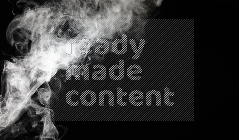 irregular white smoke on black background.