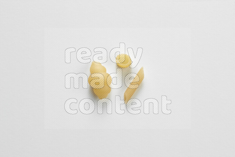 Different pasta types on white background