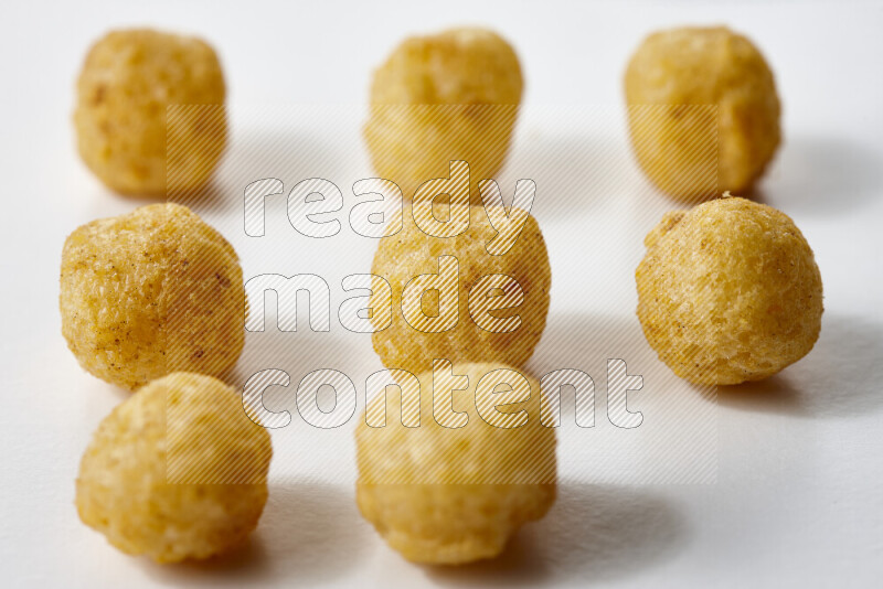 Puffs snacks on white background