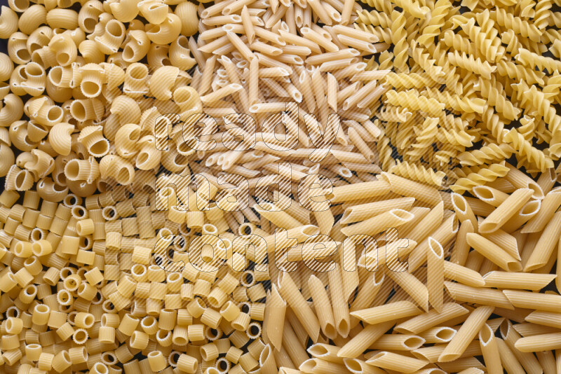 5 types of pasta filling the frame