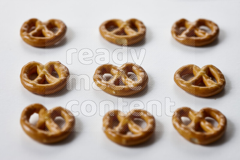 Pretzels snacks on white background