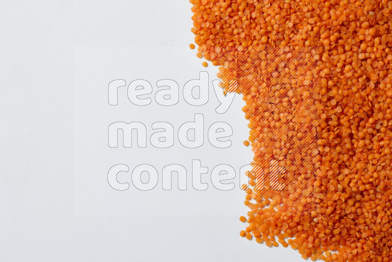 Lentils on white background
