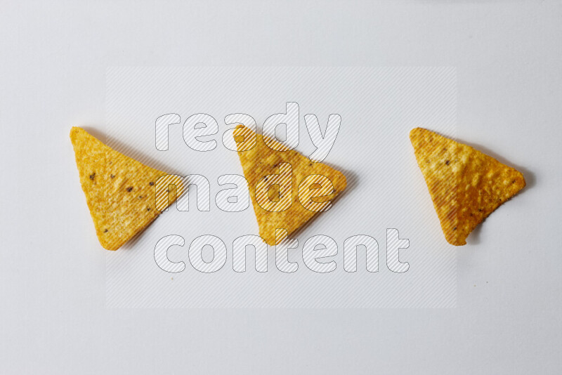 Nachos snacks on white background