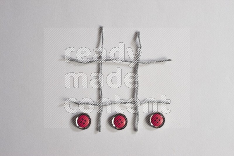 Red buttons placed on grey background