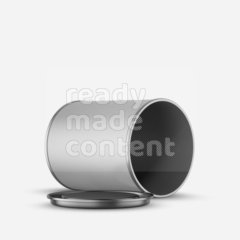 Small paper tube mockup with glossy label and metal lid isolated on white background 3d rendering