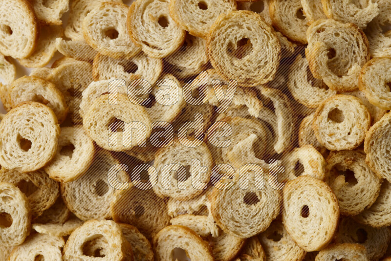 Assorted snacks on white background