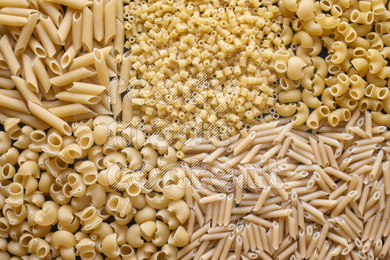 5 types of pasta filling the frame