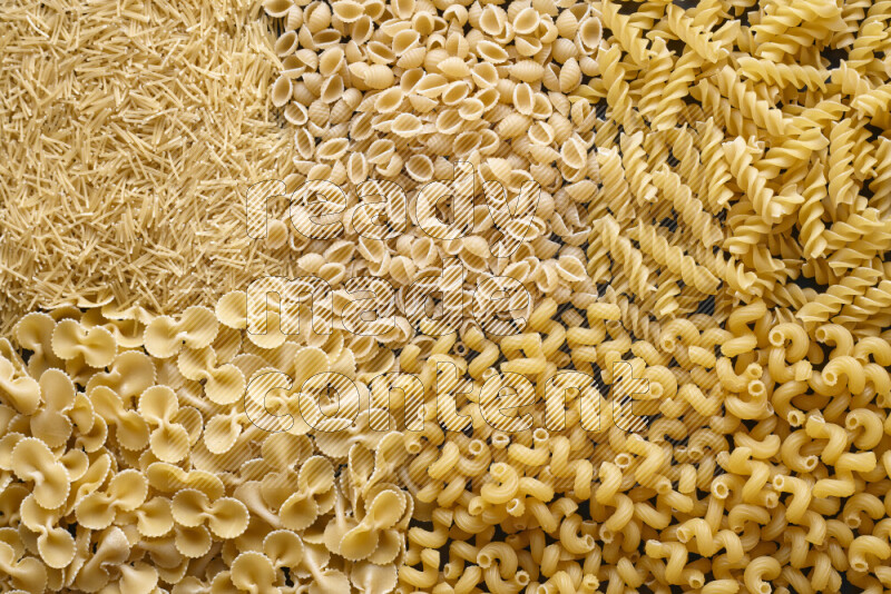 5 types of pasta filling the frame
