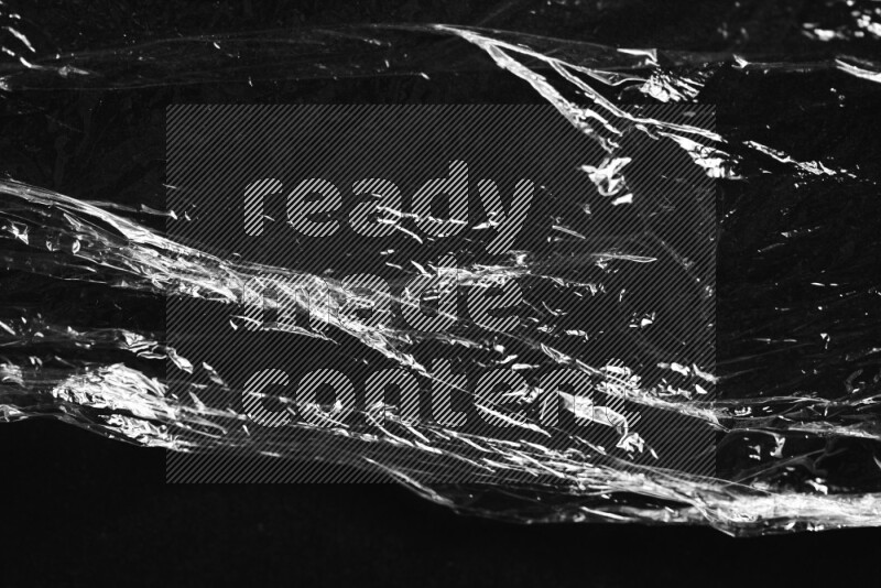Plastic wrap texture on black background